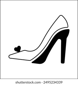 girl's shoe silhouette vector illustration design in black and white. suitable for logos, icons, posters, advertisements, banners, companies, t-shirt designs, stickers, websites.