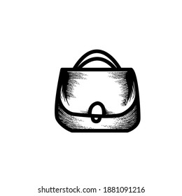 girls shopping bag hand drawn icon vector illustration