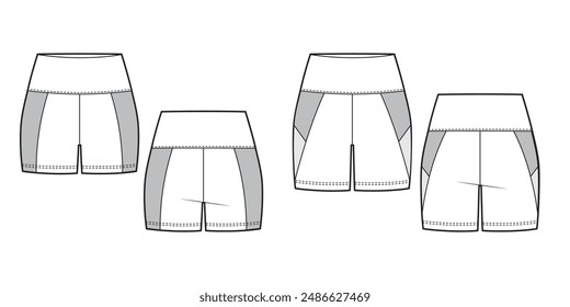 Girls Short Legging fashion flat sketch