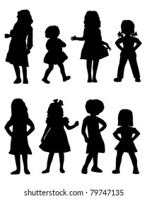 Girls silhouette