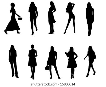 Girls Silhouettes Stock Vector (Royalty Free) 15830014 | Shutterstock