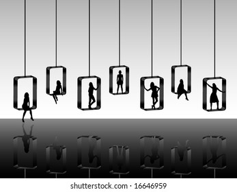 Girls silhouettes