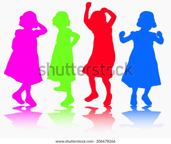 Girls Silhouettes Stock Vector (Royalty Free) 206678266 | Shutterstock