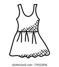 Girls Sleeveless Summer Dress Doodle Stock Vector (Royalty Free) 779212936