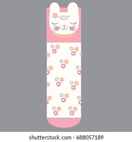 Girls socks design. Set of socks pattern. illustrations isolate Girls sock with colored pattern