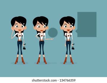 Girls with speech bubble