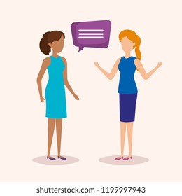 girls with speech bubbles