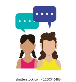 girls with speech bubbles