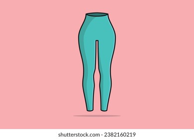 Ilustración vectorial de Jogging con el estilo deportivo femenino. Concepto de icono de objetos deportivos y de moda. Los niños diseño de vector de plancha de pantalones cómodo con sombra.