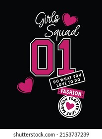 Girls Squad, Graphic T Shirts Vector Designs And Other Uses.