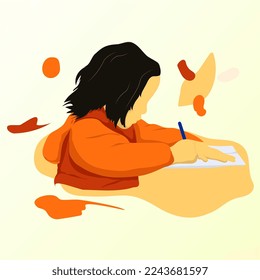 las niñas estudian el vector plano