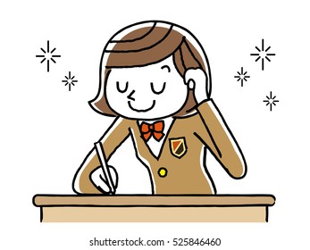 Girls studying to study