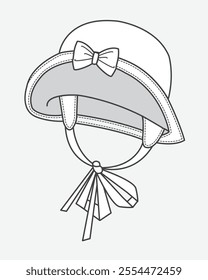 	
Girls sun hats flat sketch vector mockup template.