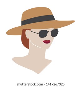 Girls in sunglasses, abstract illustration