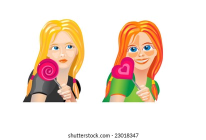 Girls with sweets