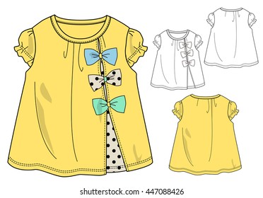 Girls T shirt templates / cute ribbon