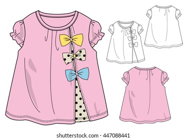 Girls T shirt templates / cute ribbon