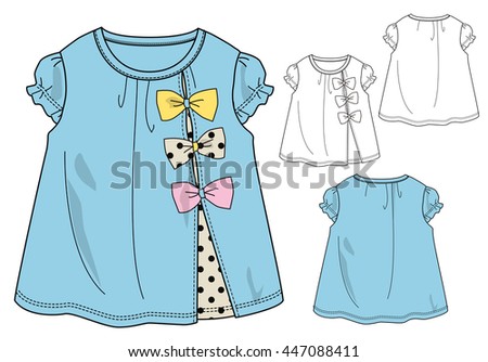 girls t shirt templates cute ribbon stock vector royalty free