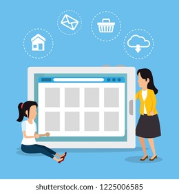 girls with table website technology connection