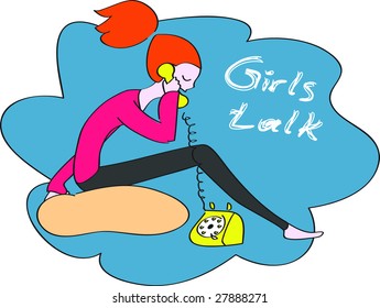 Girls talk - vector.