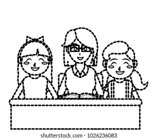 Girls teacher and book design