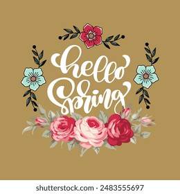 girls tee design hello spring