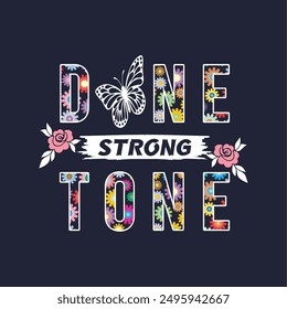girls tee design print done tone strong flowers and texture background