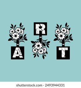 girls tee design print and flowers art word flowers new tee design background and vector look