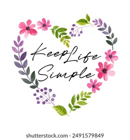 niñas tee design print mantener la vida diseño de impresión simple y flores