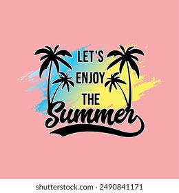 niñas tee design print vamos a disfrutar de la textura de diseño de impresión de verano árbol de coco y diseño de impresión de fondo