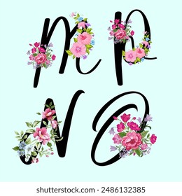 girls tee design print m alphabet flowers n alphabet flowers o alphabet flowers p alphabet flowers and background
