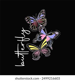 girls tee design print vector look butterfly new design