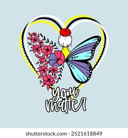 girls tee design print you matter colorful print design color red black pink yellow .eps