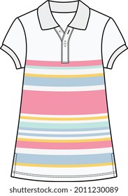 GIRLS AND TEEN POLO SKATER DRESS AND SHIRTS VECTOR