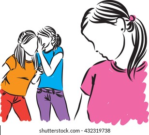 girls teenagers gossip illustration