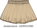 Girls and Teens Bottom Wear Skirt Vector Illustration