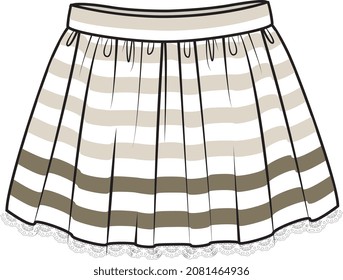 GIRLS AND TEENS BOTTOM WEAR SKIRTS VECTOR SKETCH