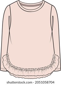 GIRLS AND TEENS TUNIC TOPS VECTOR SKETCH