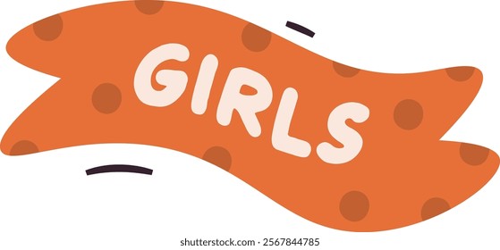 Girls Title Ribbon Vector Illustration