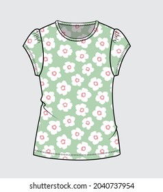 GIRLS TOP WITH PRINT DETAIL