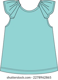 girls top with shoulder frill details _ 23032023