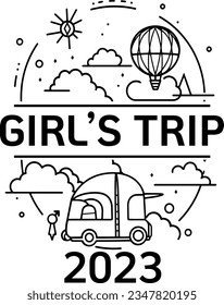 Girls Trip 2023, summer trip t-shirt design