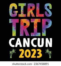 Girls Trip Cancun 2023 Bachelorette Party Leopard Tie Dye