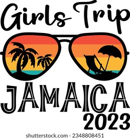 Chicas viaje jamaica diseño de camisetas 2023