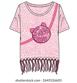 girls t-shirt design. print pattern design, waist bag, fashion, design and more.