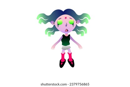 girls turn into zombies vector
