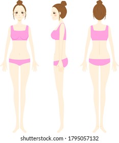 The girls in a underwear.