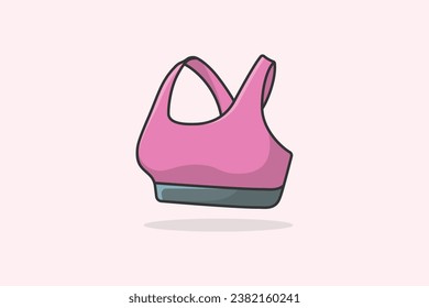 Girls Underwear Bra vector illustration. Sports and fashion objects icon concept. Sports and gym bra for women and girls Wear vector design with shadow.