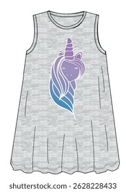 girls unicorn dress design. fashion patterns and more