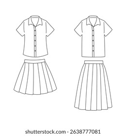 Girl's uniform shirt with skirt 